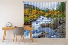 3D Natural Waterfall G2088 Photo Blockout Curtain Fabric Window Honey 2023