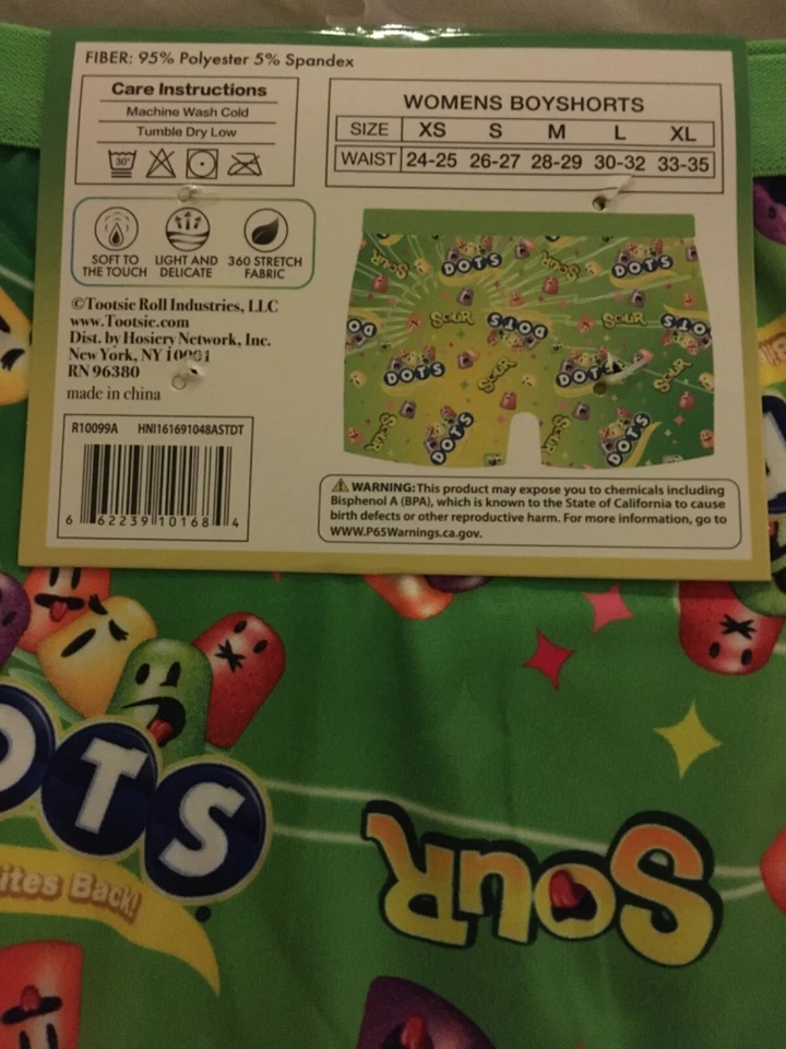 DOTS SOUR Chewy Candy 1 双柔软触感女式 Boyshort 尺码 L 30-32 全新带标签 — 第 4/4 张图片