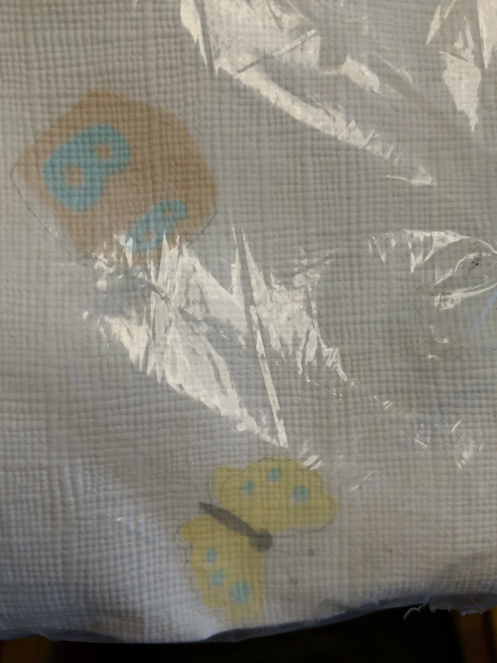 Mantel de papel Hallmark vintage borde 54" x 102" nuevo stock antiguo bebé Foto 2 de 2