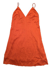 Bebe Real Silk Coral Slip Dress Camisole Size S cutout Spring break/beach lined