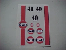 1/24 slotcar 1/24 scale decal sheet thin vinyl GULF #40