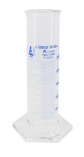 Eisco Labs 250ml Graduated Cylinder, Class A, Squat Form - Borosilicate Glass