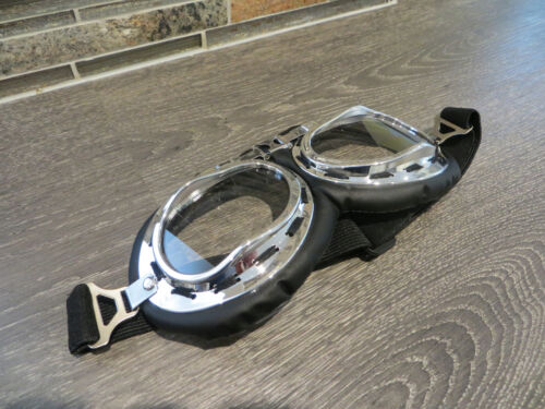 Retro Motorcycle Motorbike Aviator Goggles Glasses Vintage Outdoor Leather UK - Picture 2 of 7
