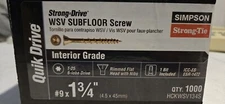 Simpson Strong-Drive WSV Subfloor Screw qty 1000 1 3/4" #9 HCKWSV134S