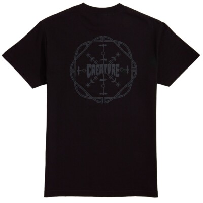 Creature RUNES Skateboard T Shirt WHITE LARGE