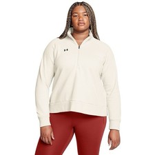 Under Armor Women's Rival Fleece Half-Zip Pullover 1X Summit White