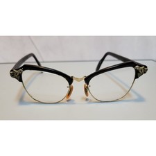 Women's Bausch  Lombe Vintage Cats Eye Glasses-1/10 12k GF Frames W/Rhinestones