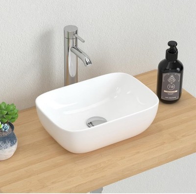  14.5'' x 10'' Bathroom Small Vessel Sink Above Counter White Porcelain 