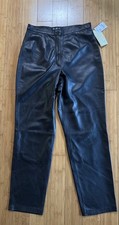 Mixit Women's Black Leather Pants Size 12 NWT vintage 139 tag