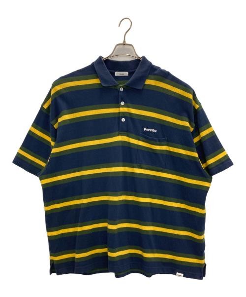 PERUSHU Navy & Green Polo Shirt for Men - Stylish Casual Wear