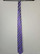 Geoffrey Beene Silk Tie Purple Striped Men's Classic Fit