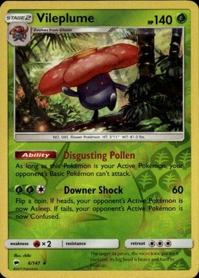 Vileplume Holo Rare SM03 SM - Burning Shadows 6/147