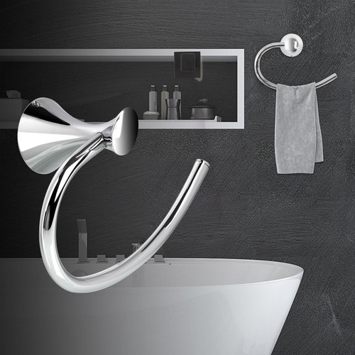 Towel Ring Hand Towel Holder Hanger for Bathroom, Kitchen Silver Polished Finish