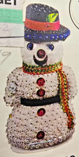 Walco MUSICAL SNOWMAN Music Ball Sequin Bead Vtg Christmas Ornament KIT Frosty