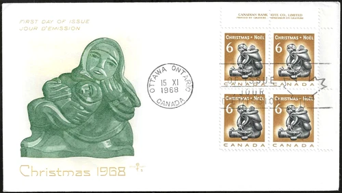 🍁Canada  #489 URpb    "INUIT -  CHRISTMAS"    Fine Used  1968  Rosecraft  Cover