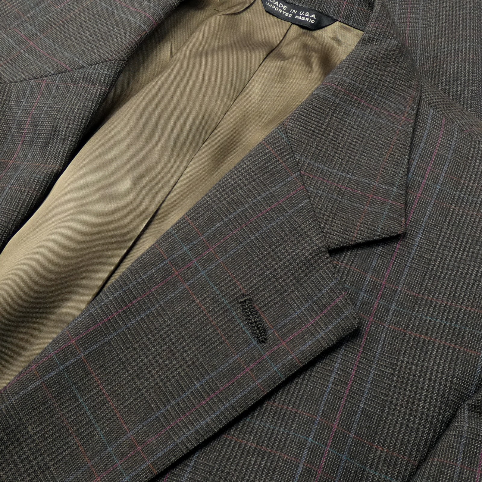 Vintage Ralph Lauren Chaps Union Made USA Merlot Plaid Suit 42 R image 6