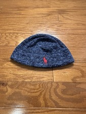 Polo Ralph Lauren Kids Beanie Blue Knit Hat Textured Cotton Acrylic Weave