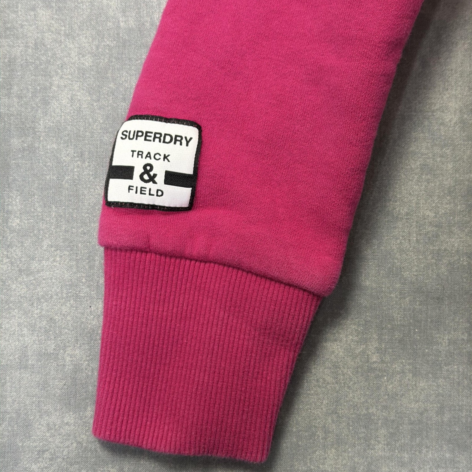 Superdry Hoodie Womens Small Pink Pullover Fleece Track & Field Sweatshirt image 3
