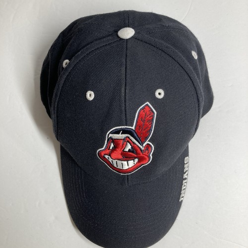Cleveland Indians Chief Wahoo Cap Hat Adult Blue Adjustable Banned Logo FLAW - Picture 3 of 15