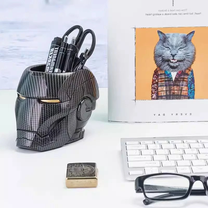 Marvel Iron Man Head Pen Holder Table Ornament Pen Container Stationery Gift New - Image 4 of 4