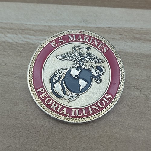 US Marines Peoria,Illinois Fishing for Freedom Challenge Coin - Picture 2 of 5