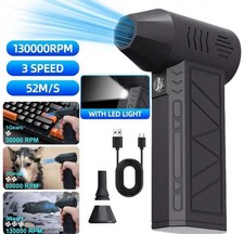 130000 RPM Brushless Air Duster 52 m/s Quiet Cordless New
