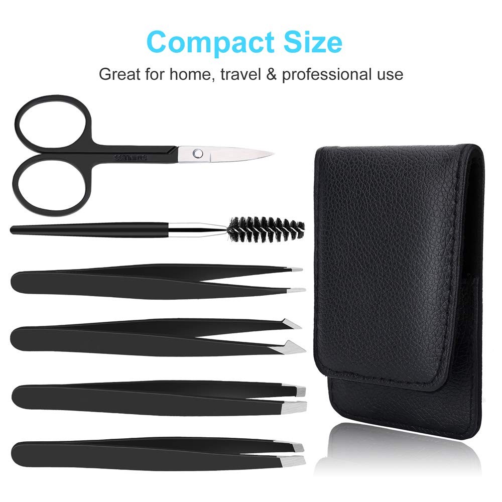 6 PCS  Stainless Steel Professional Precision Tweezer Kit for Facial Hair