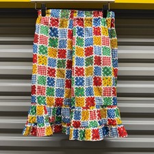 Vintage Women  s Boho Patchwork Ruffle Skirt - Stretchy Waist One Size