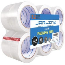 JARLINK 12 Rolls Clear Packing Tape, 60 yards x 1.88 inches x 2.8 mils,