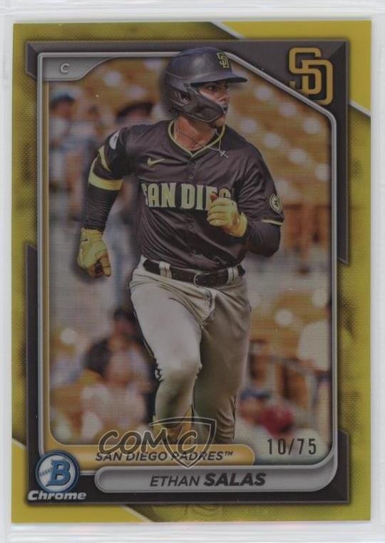 2024 Bowman Chrome Prospects Yellow Refractor 10/75 Ethan Salas #BCP-201 09br