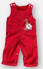 VTG Health-tex Red Corduroy Football #1 Overalls 12M USA Made