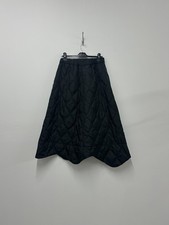 Ganni Black Quilted Midi Skirt Scalloped Hem Women’s Waist 28 Inch