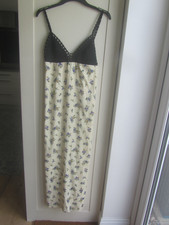 zara black crochet cream floral bias maxi dress size S