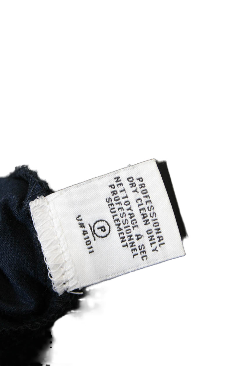 Diane Von Furstenberg Women's Short Sleeves Fitted Mini Dress Navy Blue Size M