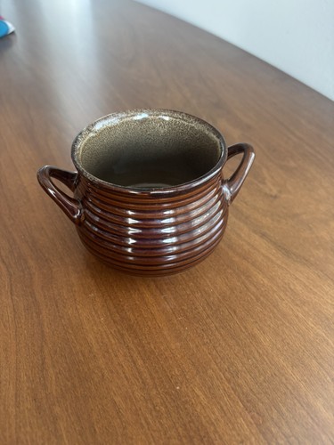 Crate & And Barrel Brunswick Brown Soup Chili Crock Two Handles Stoneware