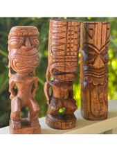 Hand-Carved 12" Wood Tikis   Unique Polynesian Decor from Hawaiian Store