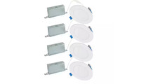 HALO HLBSL 4 in. Can Less Integrated LED, 600 Lumens, 5CCT, White 4-Pack