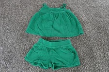 Cat  Jack Top Shorts Set Girls XS 4/5 Textured Adjustable Straps Summer Outfit