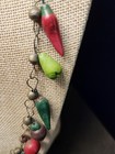 Fruit Salad Vegetable Necklace & Earrings Vintage Hand Painted Wood & Wire 30" — photo 6