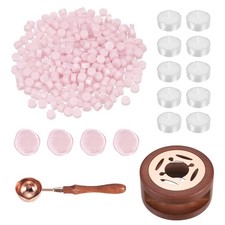 Wax Seal Kit, 300 Wax Beads, Candles, Clear Pink