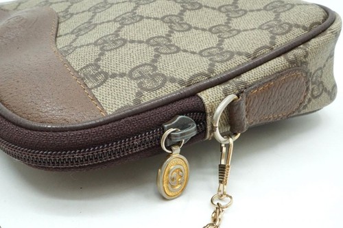Auténtico mini bolso de hombro Gucci GG Plus de cuero PVC marrón - Imagen 5 de 10
