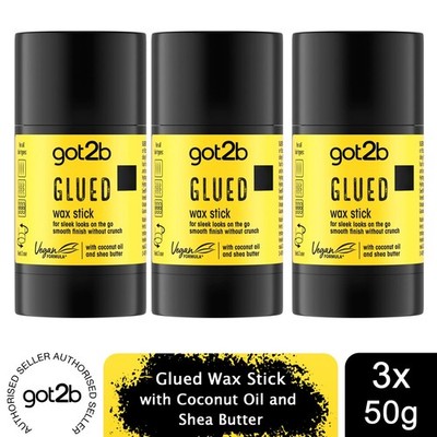 Got2b Glued Wax Stick 50g starker Halt Haarstyling Stick, 3er Pack
