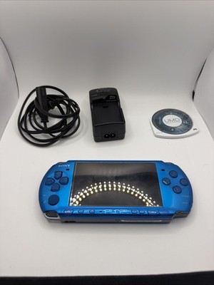 Sony PSP 3000 console OEM - Vibrant Blue + 62GB Memory + Charger + Game - Read