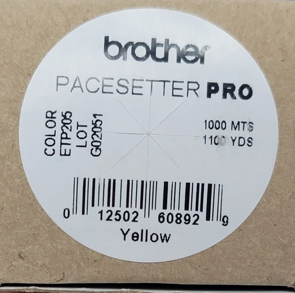Brother Pacesetter Pro Yellow Sewing-Embroidery  Thread (New) 4 Spools In Box - Image 3 of 4