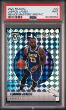 2020 PANINI MOSAIC MEN OF MASTERY MOSAIC #20 LEBRON JAMES PSA 9