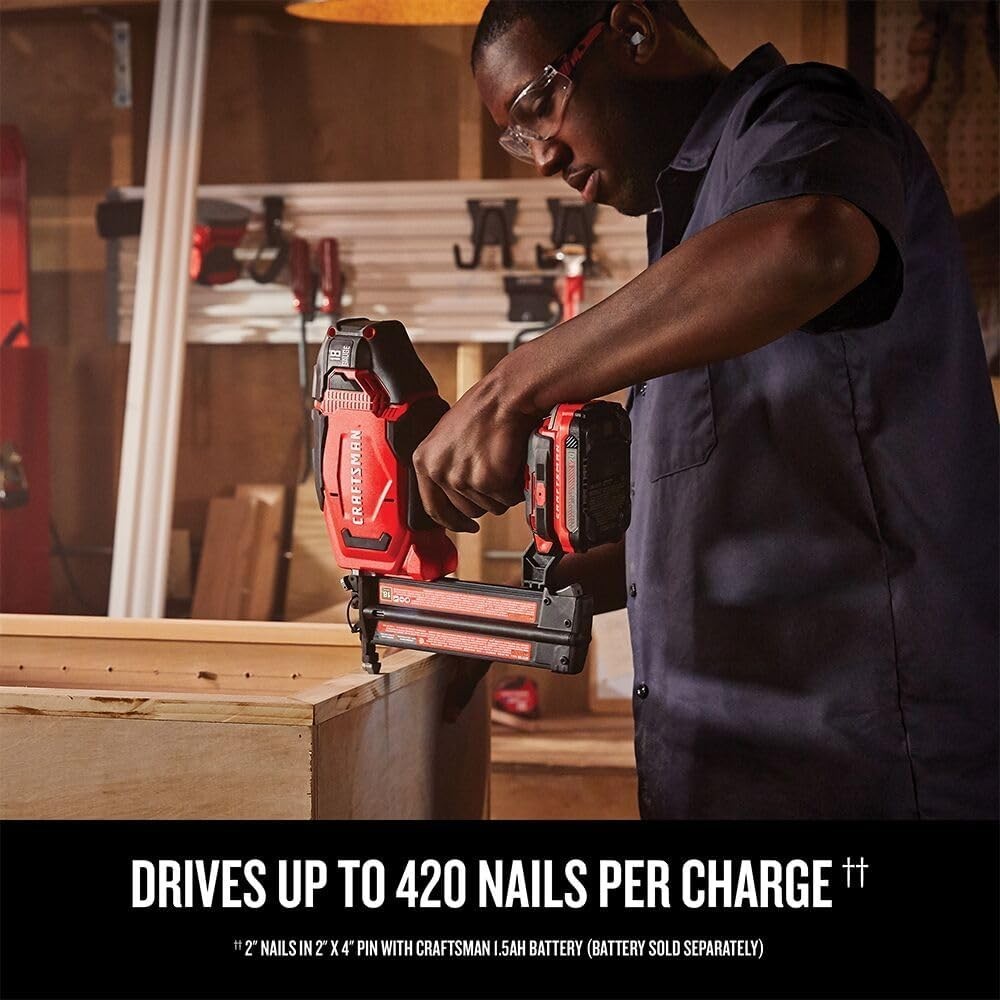 Craftsman V20 Cordless Brad Nailer 18GA Bare Tool CMCN618B Nail Gun