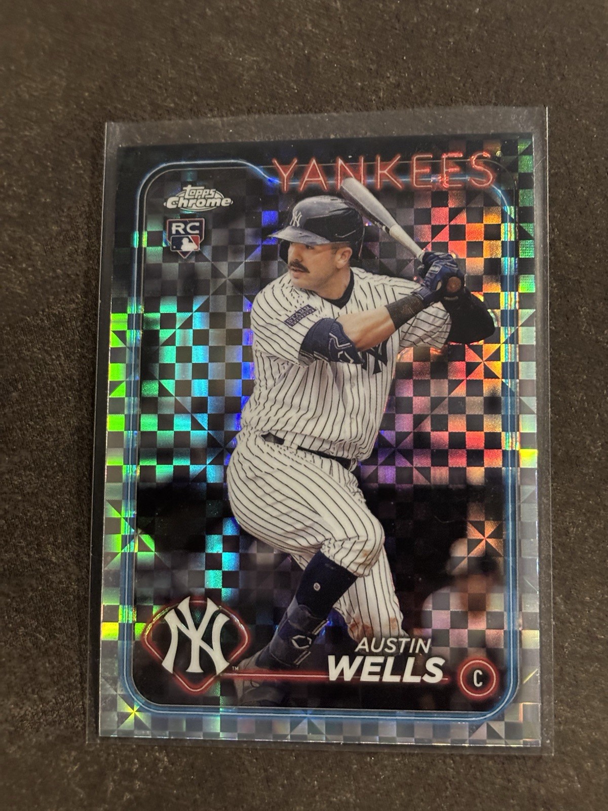 2024 Topps Chrome AUSTIN WELLS Xfractor Refractor #281 Rookie RC Yankees