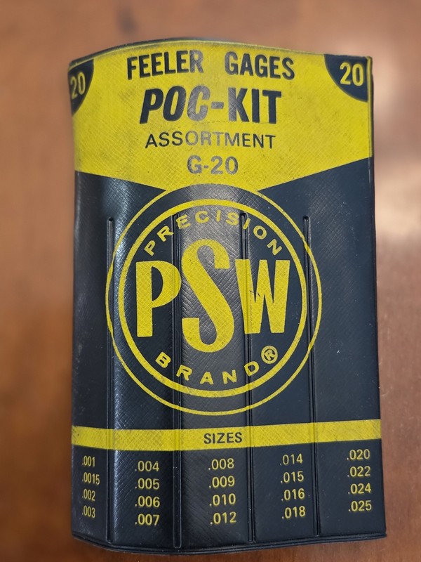 PSW Brand Feeler Gages POC Kit 20 Pc #G-20