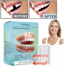 DIY Resin Dentures Veneers Set For Men And Women Upper And Lower False Teeth