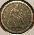 1855 Arrows Seated Liberty Dime VF